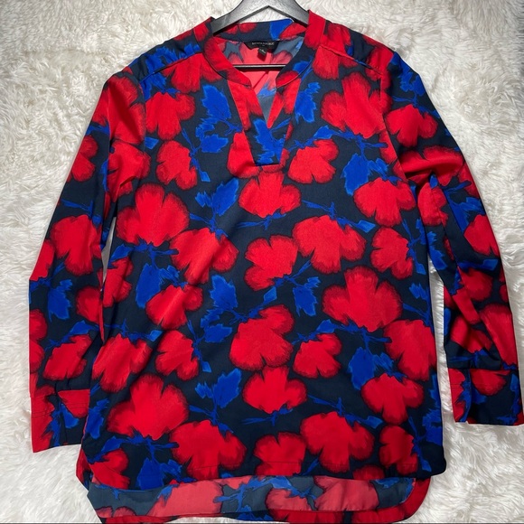 Tops - Banana Republic size L. Red & blue flower blouse.